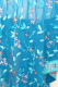 Dupatta Georgette blau mit Blumenstickerei