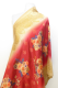 Dupatta rot mit Blumenmuster und Goldbrokat