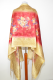 Dupatta rot mit Blumenmuster und Goldbrokat