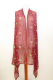 Dupatta aus weinrotem Seidenchiffon mit Perlenstickerei