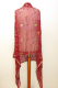 Dupatta aus weinrotem Seidenchiffon mit Perlenstickerei