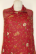 Dupatta aus weinrotem Seidenchiffon mit Perlenstickerei