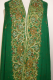 Aufwändig bestickte Dupatta aus grünem Seidenchiffon