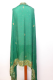 Aufwändig bestickte Dupatta aus grünem Seidenchiffon