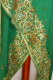 Aufwändig bestickte Dupatta aus grünem Seidenchiffon