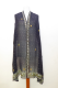 Aufwändig bestickte Dupatta aus schwarzem Seidengeorgette