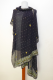 Aufwändig bestickte Dupatta aus schwarzem Seidengeorgette