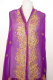 Dupatta Seidenchiffon lila mit goldfarbener Stickerei