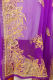 Dupatta Seidenchiffon lila mit goldfarbener Stickerei