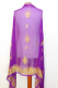 Dupatta Seidenchiffon lila mit goldfarbener Stickerei