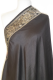 Dupatta Seide schwarz mit Brokatborten
