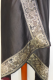 Dupatta Seide schwarz mit Brokatborten
