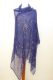 Dupatta Chiffon dunkelblau mit Brokatstickerei