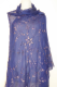 Dupatta Chiffon dunkelblau mit Brokatstickerei