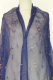 Dupatta Chiffon dunkelblau mit Brokatstickerei