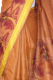 Seidensari hellbraun-orangebraun mit Goldborte