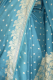 Seidensari enzianblau mit silber