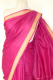 Seidensari magenta mit cremefarbener Borte