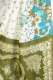 Sari Seide-Baumwolle creme-grün mit Blumenprint