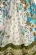 Sari Seide-Baumwolle creme-grün mit Blumenprint
