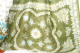 Sari Seide-Baumwolle creme-grün mit Blumenprint