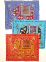 Wandbehang Baumwolle mit Elefantenmotiv - zwei Farben