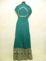 Stoffset für bodenlanges indisches Kleid grün