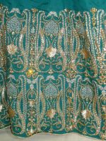 Stoffset für bodenlanges indisches Kleid grün