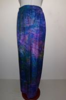 Hose Vintage aus Batik-Seide violett-magenta