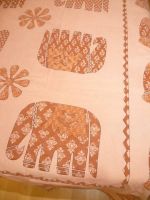 Baumwoll-Decke Elefanten lachs-braun