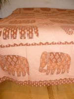 Baumwoll-Decke Elefanten lachs-braun