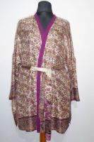 Kimonojacke aus reiner Seide creme-himbeere