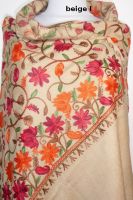 Bestickte indische Schals mit Wollanteil - 3 Farben