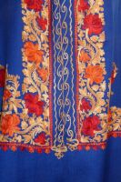 Bestickter indischer Schal royalblau
