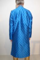 Kurta-Pajama-Set 2-teilig blau mit Blättermotiven