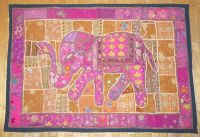 Wandbehang Elefant in fuchsia und ocker
