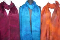 Schals Vintage aus reiner Crepe Seide Batik - 6 Farben