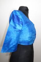 Saribluse Choli Seide Batik blau