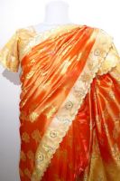 Indischer Sari orange-cremegold