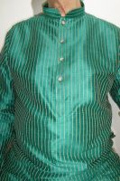 Kurta-Pajama-Set 2-teilig smaragdgrün mit Streifen