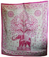 Tagesdecke Baum und Elefant rosa