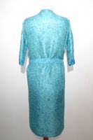 Morgenmantel Seide hellblau, Kimono Vintage aus Sariseide mit Paisley-Print