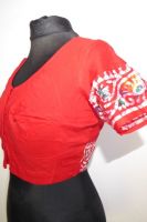 Saribluse Baumwolle rot mit Batik-Design