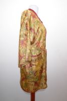 Morgenmantel Seide maisgelb-rostrot, Kimonojacke Vintage maisgelb