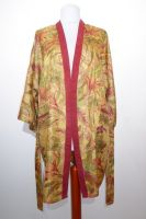 Morgenmantel Seide maisgelb-rostrot, Kimonojacke Vintage maisgelb