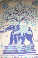 Tagesdecke Mandala mit Elefantenmotiven