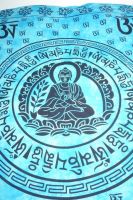 Tagesdecke Mandala Buddha türkisblau-schwarz