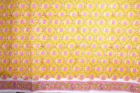 Baumwollstoff Jaipur gelb Vintage mit rosa