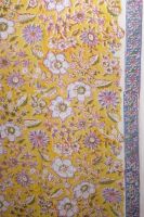 Baumwollstoff Jaipur floral gelb mit weißen Blumen
