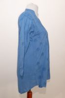 Baumwoll-Bluse Preetam mit Chikan-Stickerei jeansblau